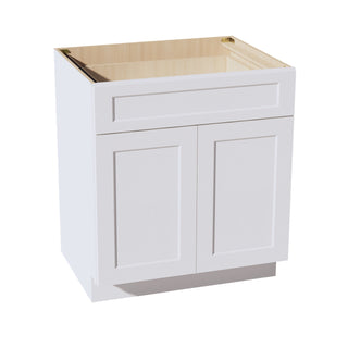 HF - B30: Frost White Shaker 30" 1 Drawer 2 Door Standard Base Cabinet - homecabinets