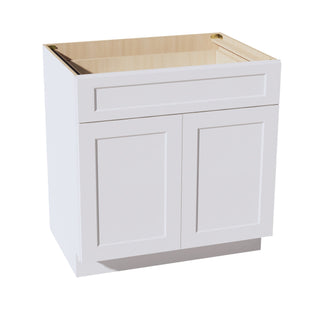 HF - B33: Frost White Shaker 33" 1 Drawer 2 Doors Standard Base Cabinet - homecabinets