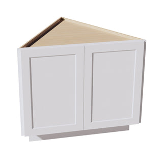 HF - BEC24: Frost White Shaker 24" 2 Full Height Door Angled End Base Cabinets - homecabinets