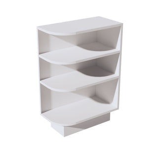 HF - BES12R: Frost White Shaker 12" 4 Shelves End Shelf Corner Base Cabinets (Right Open) - homecabinets