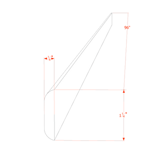 HF - BM1 - 1/4: Frost White Shaker 96"W x 1 - 1/4"H x 1/4"D Batten Molding - homecabinets