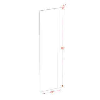 HF - BP2496 - 3/4: Frost White Shaker 24"W x 96"H x 3/4"D Base End Skin Panel - homecabinets