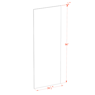 HF - BP3496 - 1/4: Frost White Shaker 34 - 1/2"W x 96"H x 1/4"D Base End Skin Panel - homecabinets