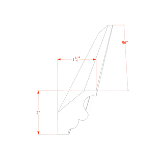 HF - CM2: Frost White Shaker 96"W x 2"H x 2 - 1/2"D Crown Molding - homecabinets