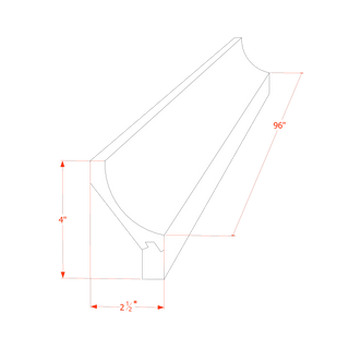 HF - CM4: Frost White Shaker 96"W x 2 - 1/2"H x 2 - 1/2"D Crown Molding - homecabinets