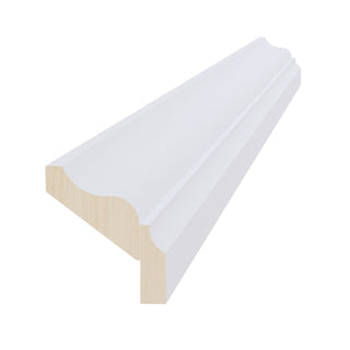 HF - CM6: Frost White Shaker 96"W x 3 - 1/2"H x 2 - 1/2"D Crown Molding - homecabinets