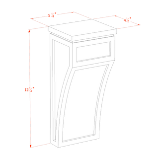 HF - CML: Frost White Shaker 5 - 1/4"W x 12 - 1/2"H x 4 - 1/2"D Large Corbel - homecabinets