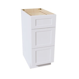 HF - DB15: Frost White Shaker 15" 3 Drawers Base Cabinet - homecabinets