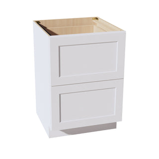 HF - DB24 - 2: Frost White Shaker 24" 2 Drawers Base Cabinet - homecabinets