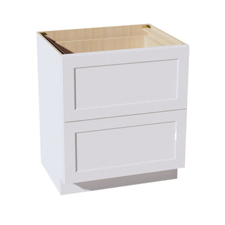 HF - DB30 - 2: Frost White Shaker 30" 2 Drawers Base Cabinet - homecabinets