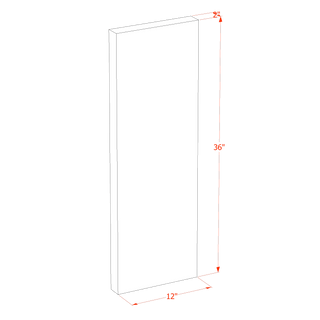 HF - FLS36: Frost White Shaker 36"W x 2"H x 12"D Flat Shelf - homecabinets