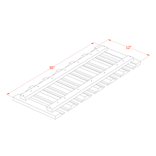 HF - GL30: Frost White Shaker 30"W x 1 - 1/2"H x 12"D Wall Glass Holder - homecabinets