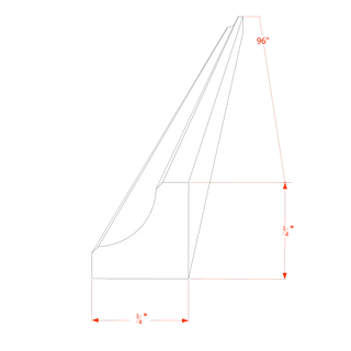 HF - ICM8: Frost White Shaker 96"W x 3/4"H x 3/4"D Inside Corner Molding - homecabinets