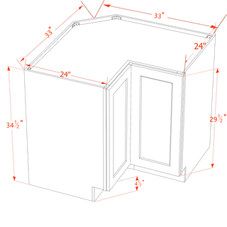 HF - LSB33: Frost White Shaker 33" 2 Doors Lazy Susan Corner Base Cabinet - homecabinets