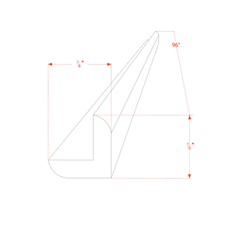 HF - OCM8: Frost White Shaker 96"W x 7/8"H x 7/8"D Outside Corner Molding - homecabinets