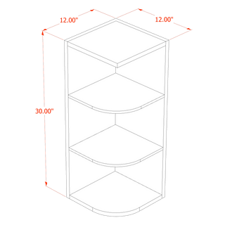 HF - OE1230: Frost White Shaker 12"W x 30"H 4 Shelves Wall End Shelf Cabinet - homecabinets