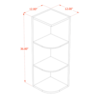 HF - OE1236: Frost White Shaker 12"W x 36"H 4 Shelves Wall End Shelf Cabinet - homecabinets