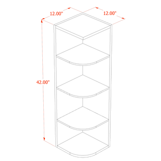 HF - OE1242: Frost White Shaker 12"W x 42"H 4 Shelves Wall End Shelf Cabinet - homecabinets