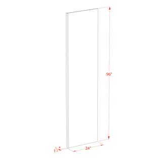 HF - REP2496: Frost White Shaker 24"W x 96"H x 1 - 1/2"D Refigerator Return Panel - homecabinets