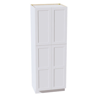 HF - TP3084: Frost White Shaker 30"W x 84"H x 24"D 4 Door & 5 Shelves Tall Shelf Pantry Cabinets - homecabinets