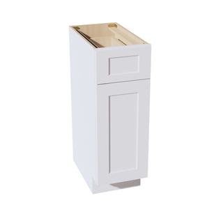 HF - VB1221: Frost White Shaker 12"W x 34 - 1/2"H x 21"D 1 Door & 1 Drawer Single Door Vanity Base Cabinets - homecabinets