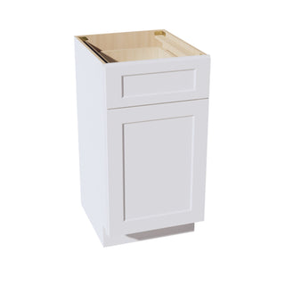 HF - VB1821: Frost White Shaker 18"W x 34 - 1/2"H x 21"D 1 Door & 1 Drawer Single Door Vanity Base Cabinets - homecabinets