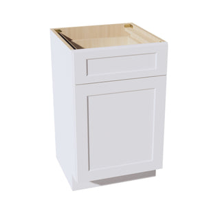 HF - VB2121: Frost White Shaker 21"W x 34 - 1/2"H x 21"D 1 Door & 1 Drawer Single Door Vanity Base Cabinets - homecabinets