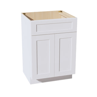 HF - VSB2421: Frost White Shaker 24"W x 34 - 1/2"H x 21"D 2 Doors & 1 False Drawer Vanity Sink Base Cabinets - homecabinets