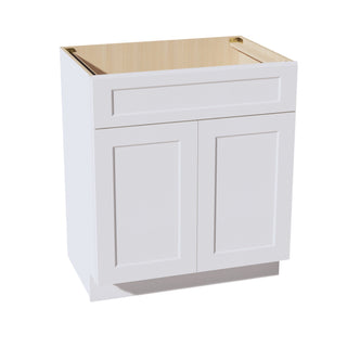 HF - VSB3021: Frost White Shaker 30"W x 34 - 1/2"H x 21"D 2 Doors & 1 False Drawer Vanity Sink Base Cabinets - homecabinets