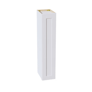 HF - W0942: Frost White Shaker 09"W x 42"H 1 Door & 3 Shelves Standard Wall Cabinet - homecabinets