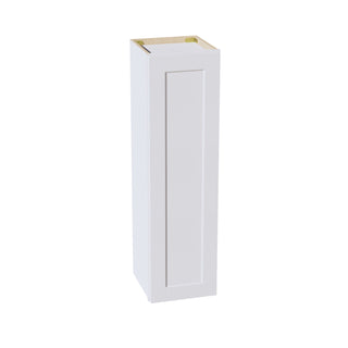 HF - W1242: Frost White Shaker 12"W x 42"H 1 Door & 3 Shelves Standard Wall Cabinet - homecabinets