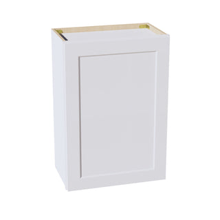 HF - W2130: Frost White Shaker 21"W x 30"H 1 Door & 2 Shelves Standard Wall Cabinet - homecabinets