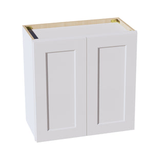 HF - W2424: Frost White Shaker 24"W x 24"H 2 Doors Standard Wall Bridge Cabinet - homecabinets