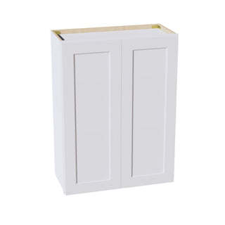 HF - W2736: Frost White Shaker 27"W x 36"H 2 Doors & 2 Shelves Standard Wall Cabinet - homecabinets