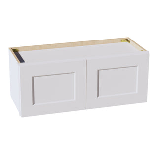 HF - W3012: Frost White Shaker 30"W x 12"H 2 Doors Standard Wall Bridge Cabinet - homecabinets