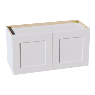 HF - W3015: Frost White Shaker 30"W x 15"H 2 Doors Standard Wall Bridge Cabinet - homecabinets