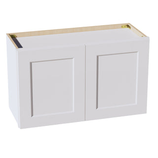 HF - W3018: Frost White Shaker 30"W x 18"H 2 Doors Standard Wall Bridge Cabinet - homecabinets