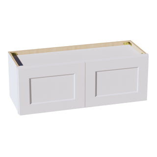 HF - W3312: Frost White Shaker 33"W x 12"H 2 Doors Standard Wall Bridge Cabinet - homecabinets