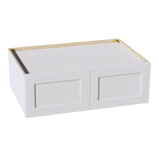 HF - W361224: Frost White Shaker 36"W x 12"H x 24"D 2 Doors Standard Bridge Wall Cabinet - homecabinets