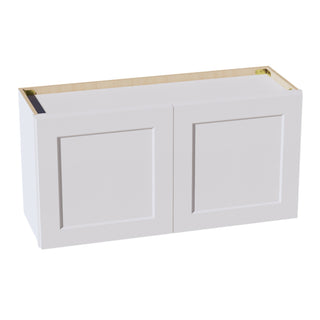 HF - W3618: Frost White Shaker 36"W x 18"H 2 Doors Standard Wall Bridge Cabinet - homecabinets