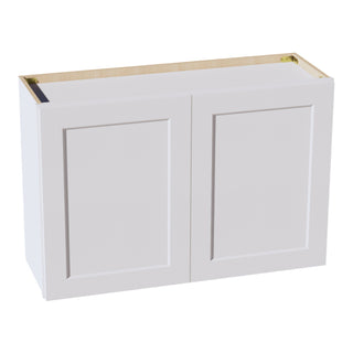 HF - W3624: Frost White Shaker 36"W x 24"H 2 Doors Standard Wall Bridge Cabinet - homecabinets