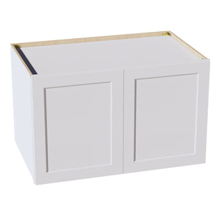 HF - W362424: Frost White Shaker 36"W x 24"H x 24"D 2 Doors & 1 Shelf Standard Bridge Wall Cabinet - homecabinets