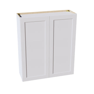 HF - W3642: Frost White Shaker 36"W x 42"H 2 Doors & 3 Shelves Standard Wall Cabinet - homecabinets