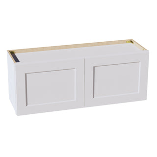 HF - W3915: Frost White Shaker 39"W x 15"H 2 Doors Standard Wall Bridge Cabinet - homecabinets