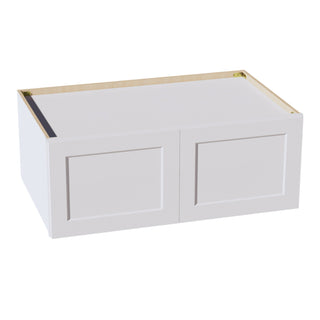 HF - W391524: Frost White Shaker 39"W x 15"H x 24"D 2 Doors Standard Bridge Wall Cabinet - homecabinets