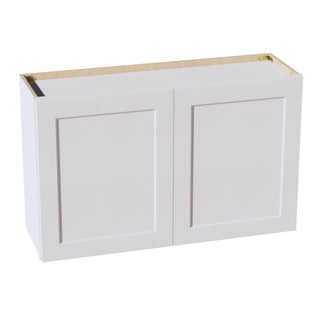 HF - W3924: Frost White Shaker 39"W x 24"H 2 Doors Standard Wall Bridge Cabinet - homecabinets