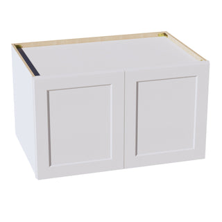 HF - W392424: Frost White Shaker 39"W x 24"H x 24"D 2 Doors & 1 Shelf Standard Bridge Wall Cabinet - homecabinets