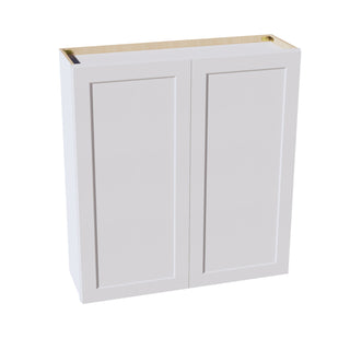 HF - W3942: Frost White Shaker 39"W x 42"H 2 Doors & 3 Shelves Standard Wall Cabinet - homecabinets