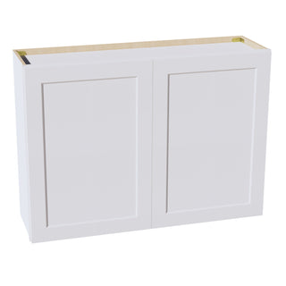 HF - W4230: Frost White Shaker 42"W x 30"H 2 Doors & 2 Shelves Standard Wall Cabinet - homecabinets