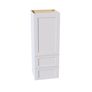 HF - WD1848: Frost White Shaker 18"W x 48"H 1 Door & 2 Drawers Special Wall Cabinet - homecabinets